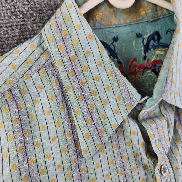 Robert Graham Men Multicolor Striped Geometric Long Sleeve Button Up Shirt ~Med - Picture 12 of 16